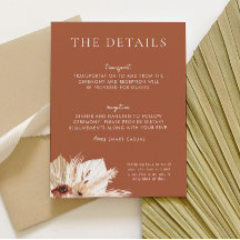 Boho roest terracotta bruiloft details