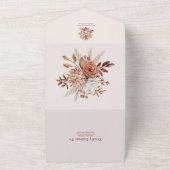 Boho Roest Terracotta Gedroogde Waaiers Bloemen Br All In One Uitnodiging (Buitenkant)