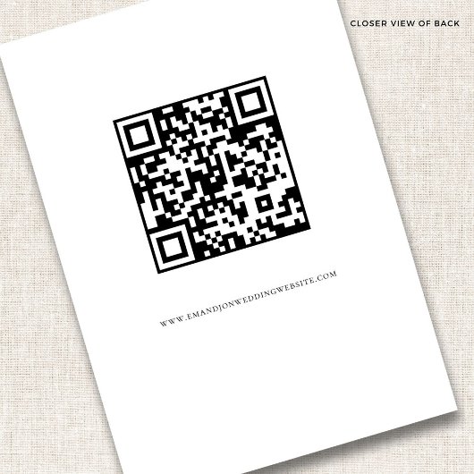 Boho Roestige Bloemen Script QR Code Trouw RSVP ka Informatiekaartje