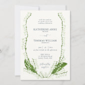 Boho Romantic Floral Lijst Lily of Valley Wedding Kaart (Voorkant)