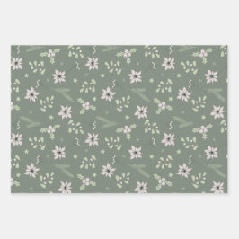 Boho Romantic Rustic Merry Christmas Inpakpapier Vel