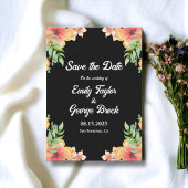 Boho Romantic Wildbloemen Black Floral Wedding Save The Date