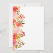 Boho Romantisch  bloemenscript koraalzoet 16 Kaart (Achterkant)