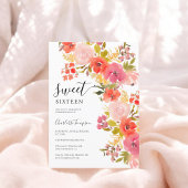 Boho Romantisch  bloemenscript koraalzoet 16 Kaart