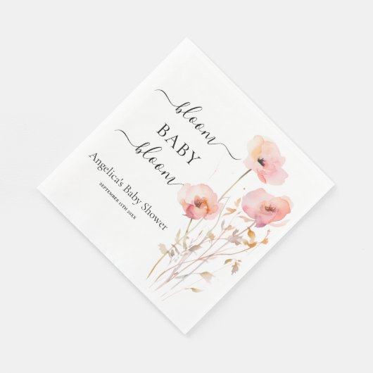 BOHO ROMANTISCH BLUSH ROZE WATERVERF WEIDEBLOEMEN SERVET (Hoek)