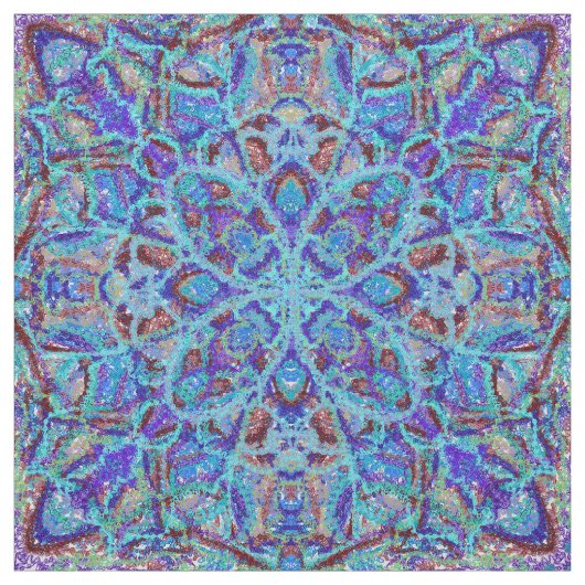 Boho-romantisch gekleurde mandala ornament arabesq stof (Swatch)