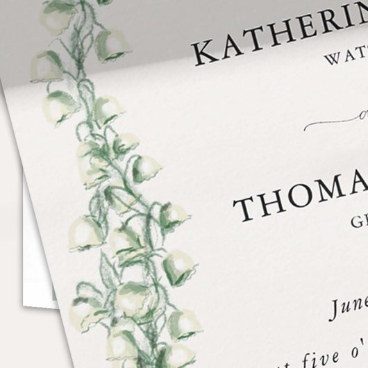 Boho Romantisch Lijst Waterverf Lily Valley Bruilo Kaart