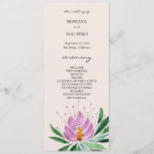 Boho Romantisch Lila Lotus Waterverf Kunst Programmakaart (Voorkant)
