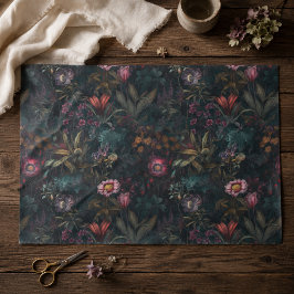Boho Romantisch Roze en Groen Bloemendecoupe Tissuepapier