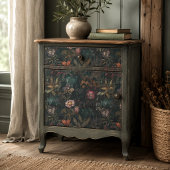 Boho Romantisch Roze en Groene Bloemen Decoupage Tissuepapier