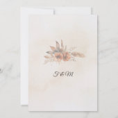 Boho Romantische Bloemen Rustiek Elegante Huwelijk Kaart (Achterkant)