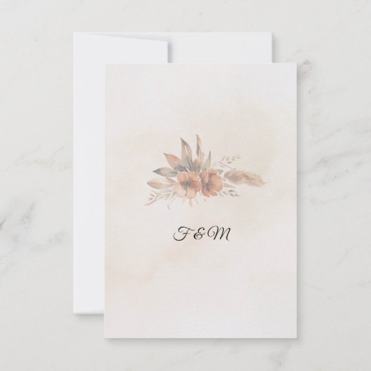 Boho Romantische Bloemen Rustiek Elegante Huwelijk RSVP Kaartje (Achterkant)