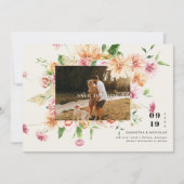 Boho Romantische Bloemstukken Foto Bewaar de Datum Save The Date (Voorkant)