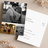 Boho Romantische Fotocollage Wedding Save the Date Kaart