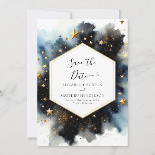 Boho Romantische Hemelse Huwelijk Save The Date (Voorkant)