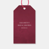 Boho rood en marine wijnproeverij bruidsdouche cadeaulabel (Achterkant)