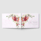 Boho Rood Roze Witte Rose Bloemen Huwelijk Gastenboek (Volledig)