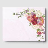 Boho Rood Roze Witte Rose Bloemen Huwelijk Gastenboek (Achterkant)