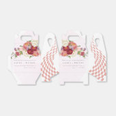 Boho Rood Roze witte Rose Bloemen modern Bedankdoosjes (Uitgevouwen)