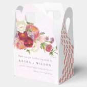 Boho Rood Roze witte Rose Bloemen modern Bedankdoosjes (Geopend)