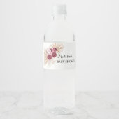 Boho roodachtig bruine Pampasgras Waterfles Etiket (Voorkant)