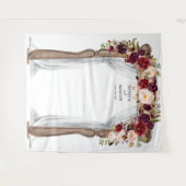 Boho roodbruiloft boog achtergrond foto booth wandkleed (Voorkant (horizontaal))