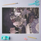 Boho Room Portrait Woman Kitten Floral Tissuepapier (Craft)