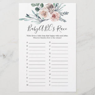 Boho Roos Baby shower Baby ABC Race Game