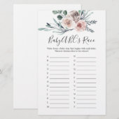 Boho Roos Baby shower Baby ABC Race Game (Voorkant / Achterkant)