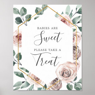 Boho Roos Baby shower baby's zijn een mooie gebaar Poster