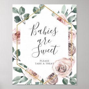 Boho Roos Baby shower baby's zijn een mooie gebaar Poster