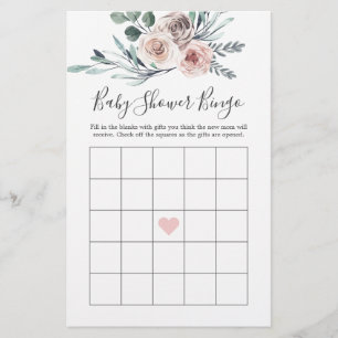 Boho Roos Baby shower Bingo Game