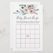 Boho Roos Baby shower Bingo Game (Voorkant / Achterkant)