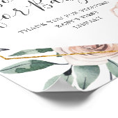 Boho Roos Baby shower Books for Baby Sign Poster (Hoek)