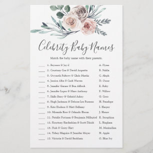 Boho Roos Baby shower Celebrity Baby Names Game
