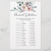 Boho Roos Baby shower Dierenspel (Voorkant)