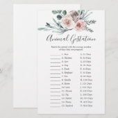 Boho Roos Baby shower Dierenspel (Voorkant / Achterkant)