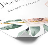 Boho Roos Baby shower Favors Sign Poster (Hoek)