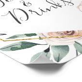 Boho Roos Baby shower Food and Drink Sign Poster (Hoek)