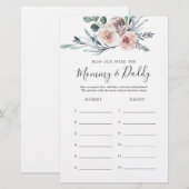 Boho Roos Baby shower Hoe oud waren mama en papa (Voorkant / Achterkant)