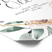 Boho Roos Baby shower Hoe oud waren mama en papa Poster (Hoek)