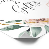 Boho Roos Baby shower Kaarten en cadeaubonnen Poster (Hoek)