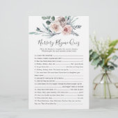 Boho Roos Baby shower kinderkamer rijm quiz spel (Staand voorkant)