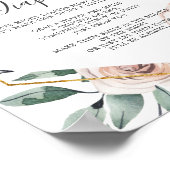 Boho Roos Baby shower Late Night Diapers Sign Poster (Hoek)