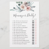Boho Roos Baby shower Mama of Daddy Game (Voorkant)