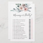 Boho Roos Baby shower Mama of Daddy Game (Voorkant / Achterkant)