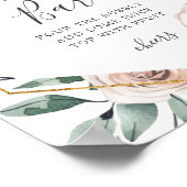 Boho Roos Baby shower Mimosa Bar Sign Poster (Hoek)