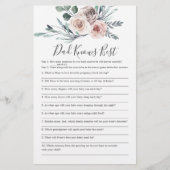 Boho Roos Baby shower Papa kent beste game (Voorkant)