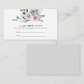 Boho Roos Baby shower raad eens hoeveel kaart (Voorkant / Achterkant)