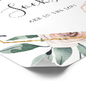 Boho Roos Baby shower raad eens hoeveel sokjetoetj Poster (Hoek)